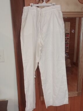 Express White Elastic-Waist Chinos